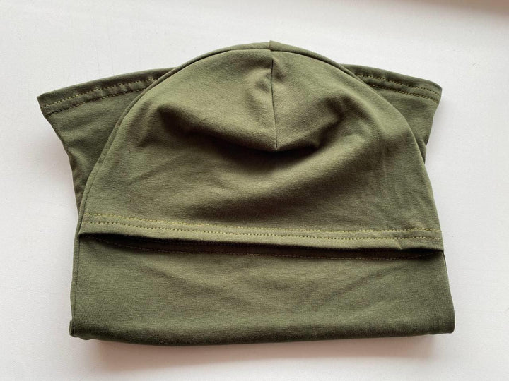 Knit Balaclava in Olive Color