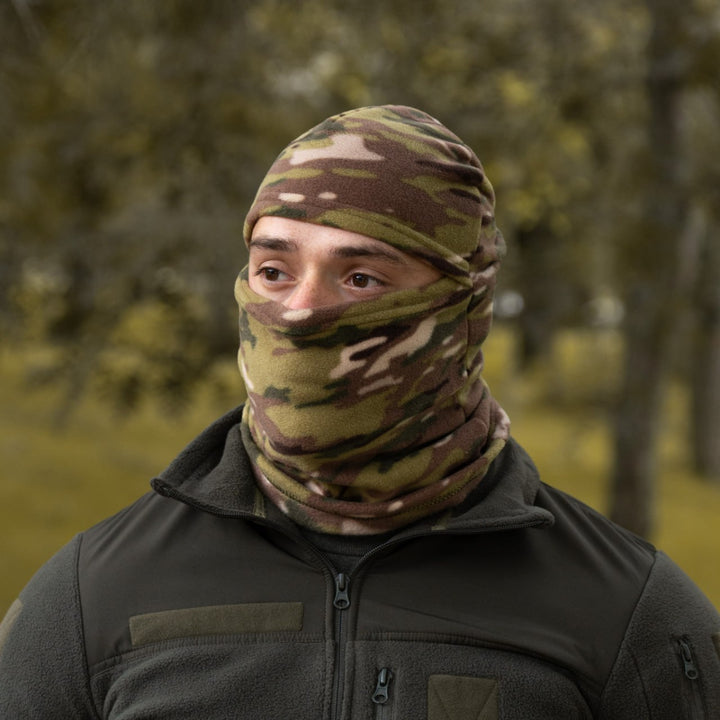 Multicam Fleece Balaclava Helmet Liner with MOLLE System