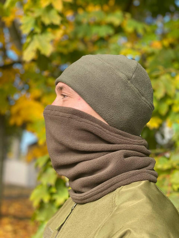 Multicam Fleece Beanie Hat - Olive Green & Black Pixel Camo