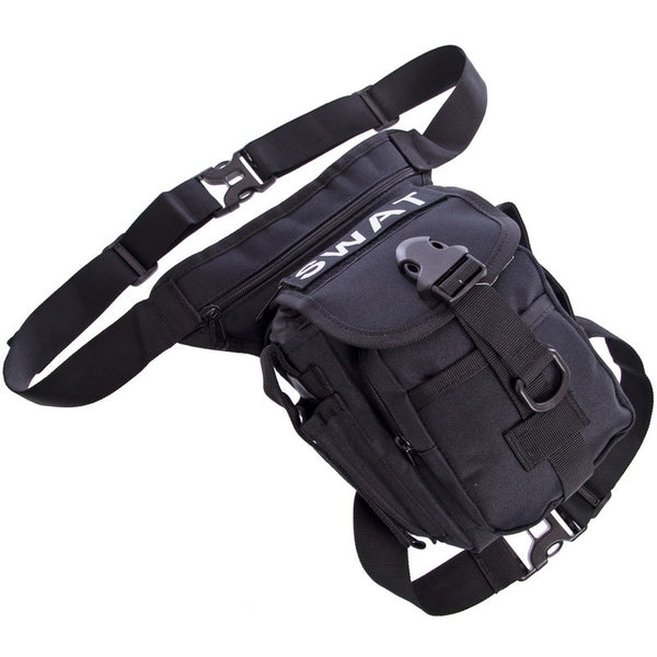 Silver Knight Black Thigh Bag