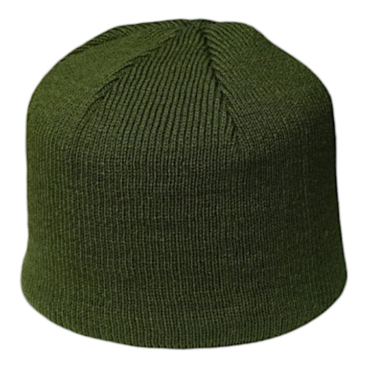 Olive Fleece-Lined Knit Beanie Without Cuff
