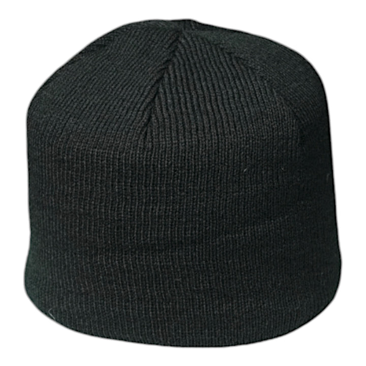 Black Fleece-Lined Knit Beanie Without Cuff
