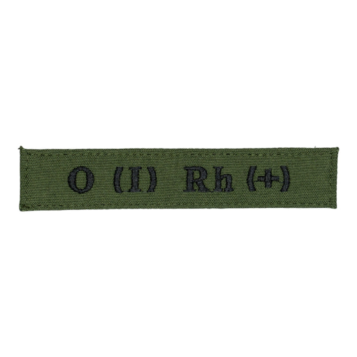 Blood Type Patch O Rh (+) Olive Green