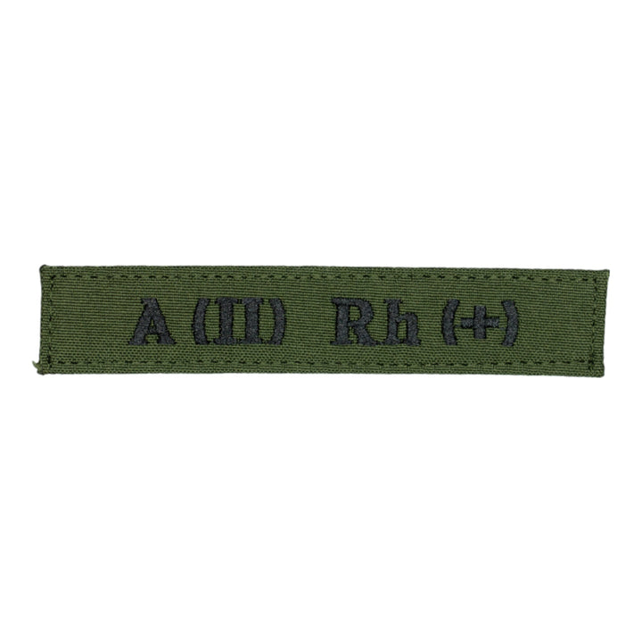 Blood Type Patch A (II) Rh (+) Olive Green