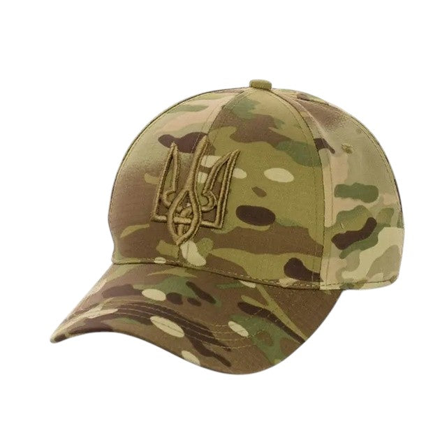 Classic Rip Stop Multicam Trident Baseball Cap, One Size