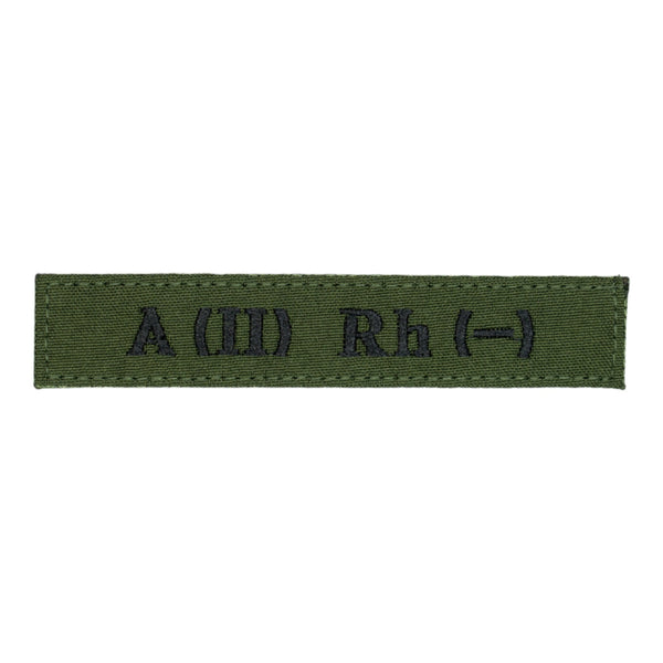 Blood Type Patch A (II) Rh (-) Olive Green