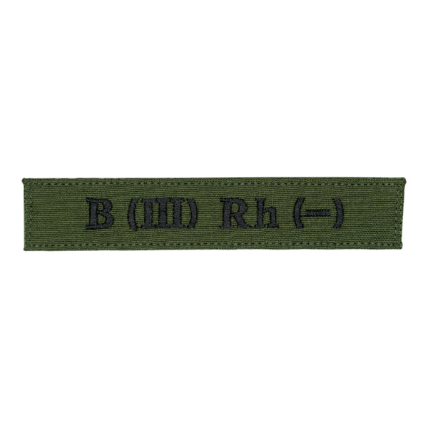 Blood Type Patch B (III) Rh (-) Olive Green