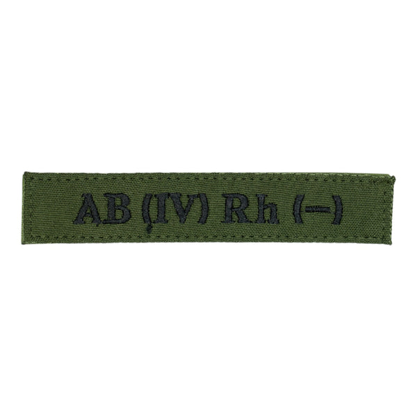 AB Blood Type Patch (IV) Rh (-) Olive Green