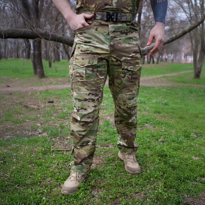 Klost Piller Tactical Pants, Rip-Stop Stretch, Multicam, Size 60