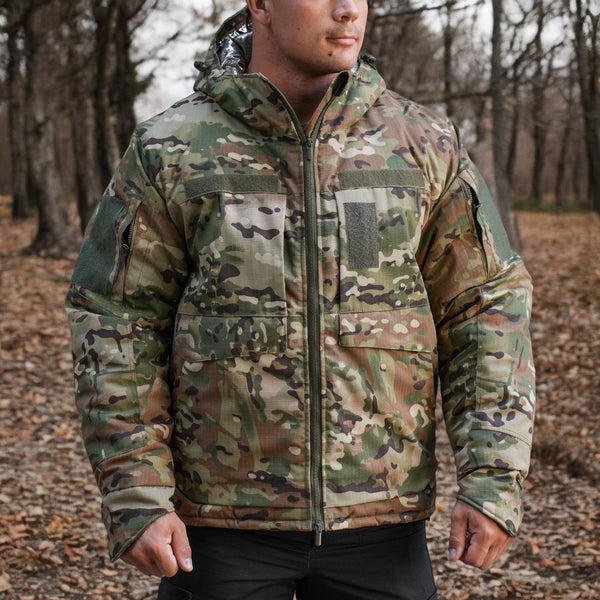 Omni-Heat Insulated Winter Jacket, Ripstop, Multicam, Size 60