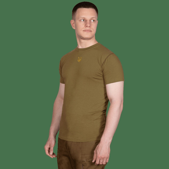 Coyote Modal T-Shirt with Gold Trident Emblem
