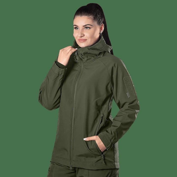 Stalker Women's SoftShell Jacket, Olive Green