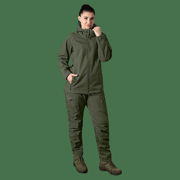 Pani SoftShell Olive Jacket Set