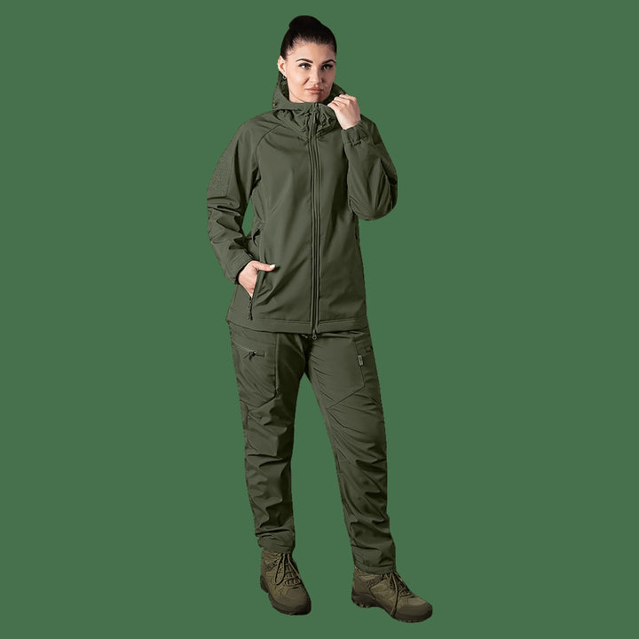 Pani SoftShell Olive Jacket Set