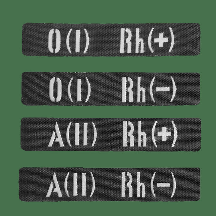 Camotec Blood Type Patch (2.5" x 13") Black/Reflective