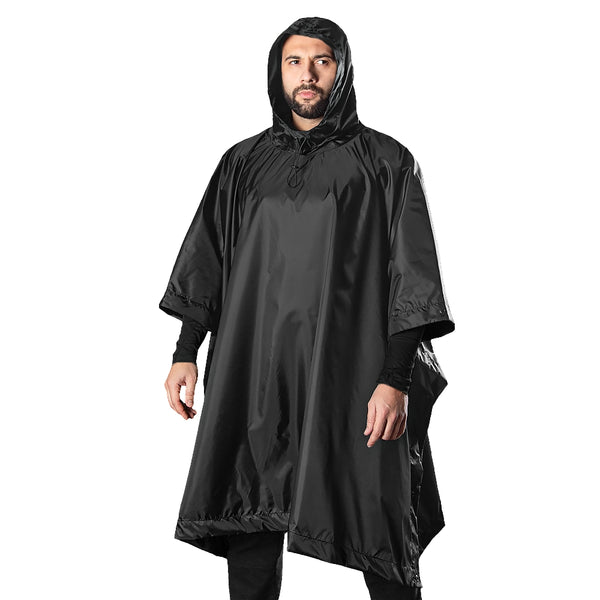 Pilgrim Black Rip-Stop Poncho