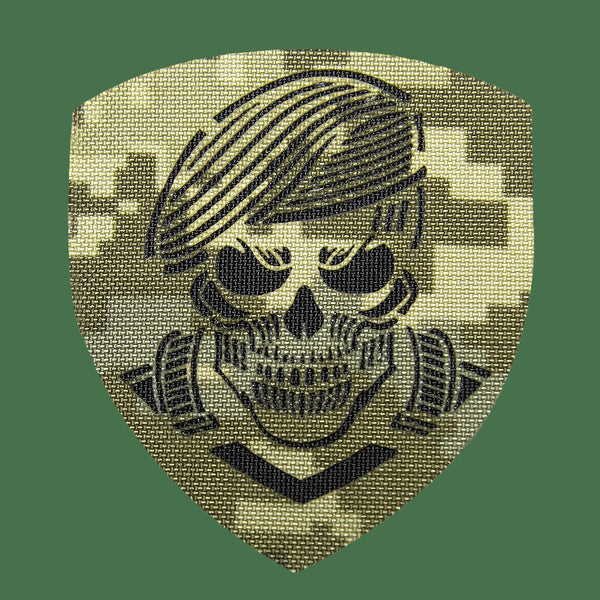Camotec Skull Beret Patch (7" x 8") Pixel Camo