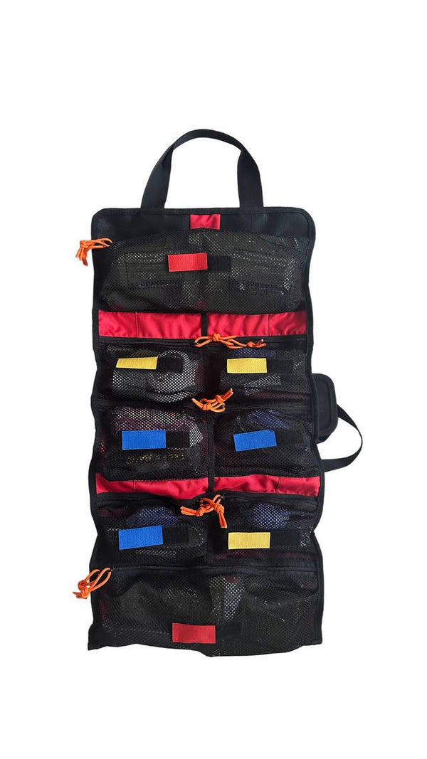 Red Automotive First Aid Kit with Detachable Pouch