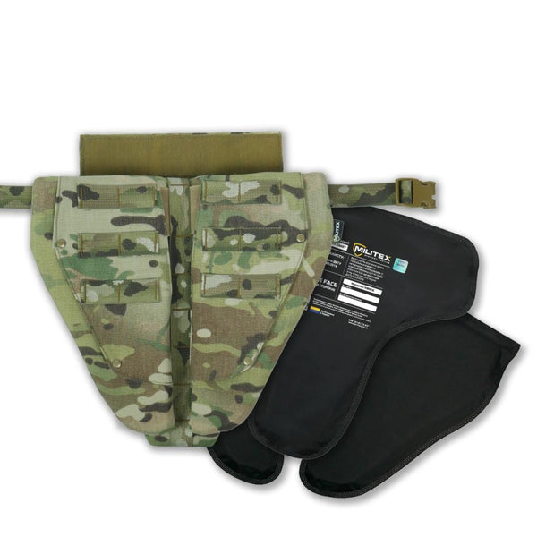 Militex Cordura USA Triple Protection Groin Guard with Level 2 Ballistic Camo MultiCam