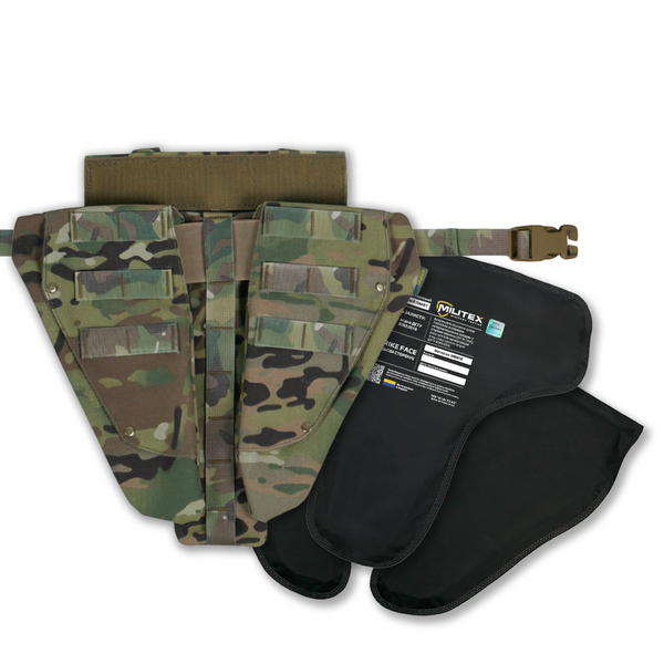 Militex Kiborg Triple Groin Protector with Level 2 Ballistic Protection, Multicam