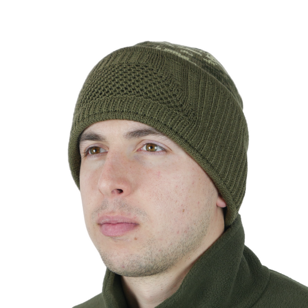 Olive Pixel Knit Balaclava