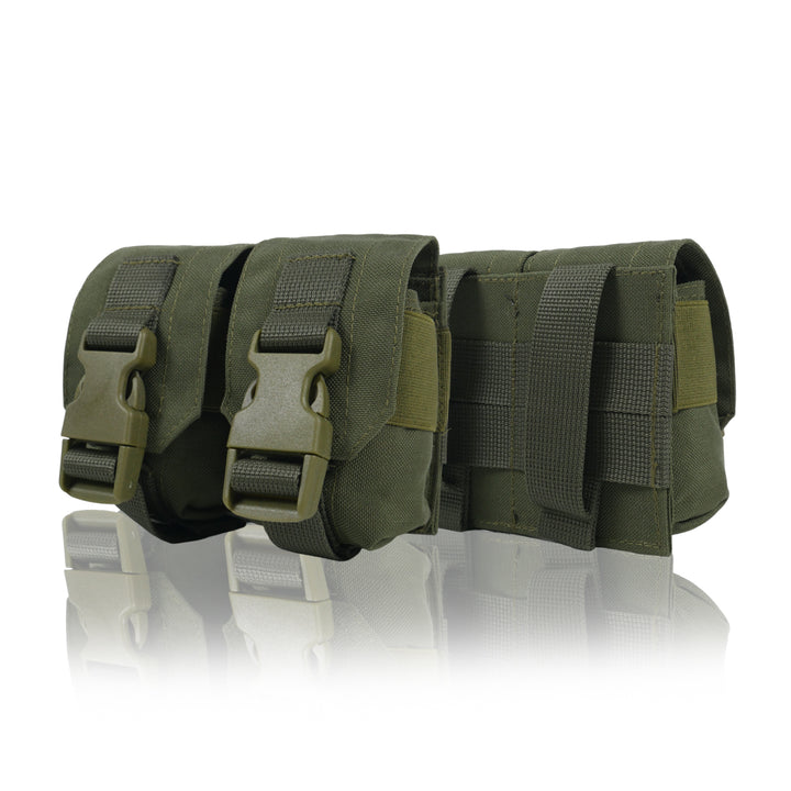 Kiborg GU Double Mag Pouch for 2 Grenades, Haki Camo