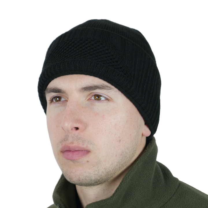 Black Knitted Balaclava Beanie