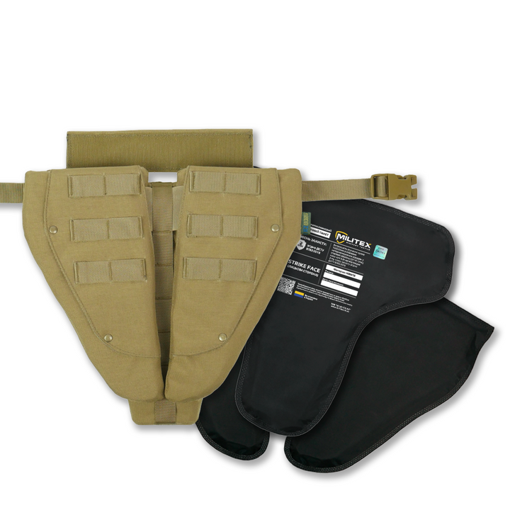 Militex Kiborg Triple Protection Groin Guard with Level 2 Ballistic Coyote