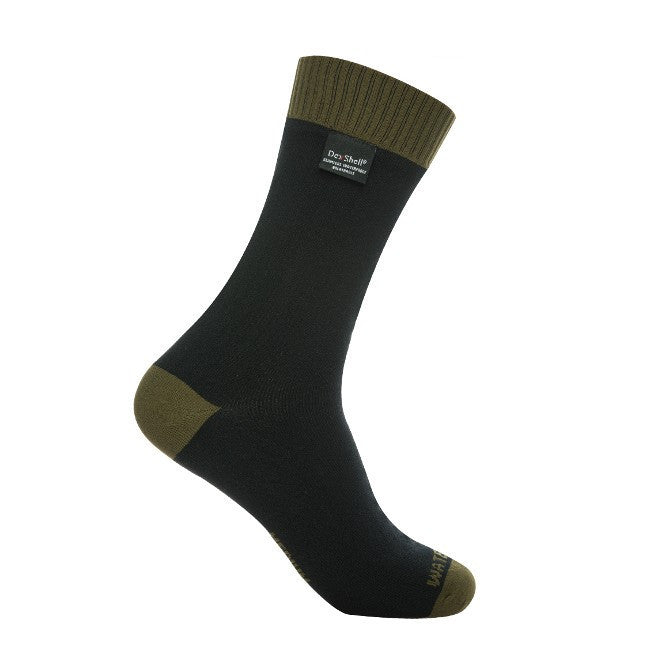 Dexshell Thermlite Waterproof Socks, Size XL, Green Stripe