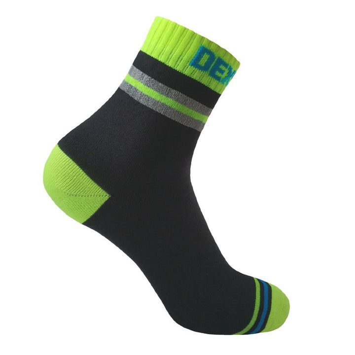 Dexshell Pro Visibility Waterproof Cycling Socks, XL (11.5-13), Green Stripe